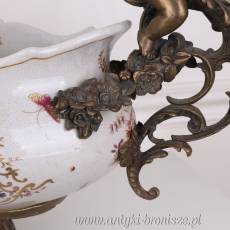 Patera z aniołkami PORCELANA Z BRĄZEM