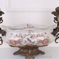 Patera z aniołkami PORCELANA Z BRĄZEM