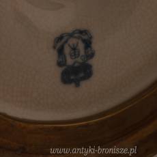 OKAZAŁY ŚWIECZNIK - Pięknie zdobiony - Z PAPUGAMI PORCELANA Z BRĄZEM