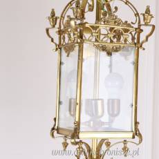 PAŁACOWA WISZĄCA LAMPA KWADRAT z brązu LATARNIA 67 cm