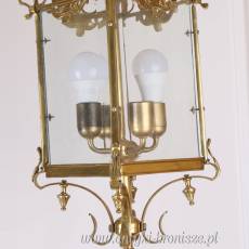 PAŁACOWA WISZĄCA LAMPA KWADRAT z brązu LATARNIA 67 cm