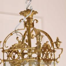 PAŁACOWA WISZĄCA LAMPA KWADRAT z brązu LATARNIA 67 cm