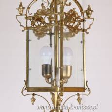 PAŁACOWA WISZĄCA LAMPA KWADRAT z brązu LATARNIA 67 cm