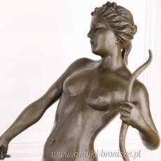DIANA - BOGINI Z PSEM - 80 CM FIGURA Z BRĄZU SYG.