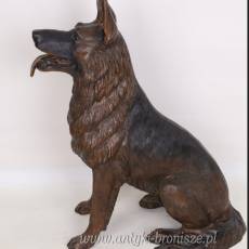 OWCZAREK NIEMIECKI - PIES figura z brązu DOG