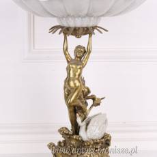 GIGA PATERA - PORCELANA Z BRĄZEM BIAŁA łabądż