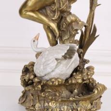GIGA PATERA - PORCELANA Z BRĄZEM BIAŁA łabądż