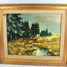 Olej na płótnie Louis Mehaignoul à Beaufays (Liege) Belgia XXw 53,5/63,5cm