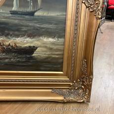 OBRAZ ZŁOTA RAMA 82 x 112 STRAŻ NOCNA - PORTOWA