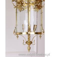 PAŁACOWA WISZĄCA LAMPA z brązu LATARNIA 70 cm