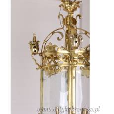PAŁACOWA WISZĄCA LAMPA z brązu LATARNIA 70 cm