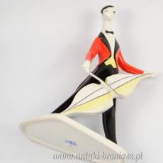 Kontrabasista Art Deco Zsolnay Torok Janos Węgry lata 60te