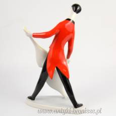 Kontrabasista Art Deco Zsolnay Torok Janos Węgry lata 60te