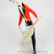 Kontrabasista Art Deco Zsolnay Torok Janos Węgry lata 60te