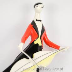 Kontrabasista Art Deco Zsolnay Torok Janos Węgry lata 60te