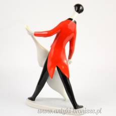 Kontrabasista Art Deco Zsolnay Torok Janos Węgry lata 60te