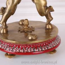 PATERA NA ANIOŁKACH - owoce porcelana z brązem CZERWONA