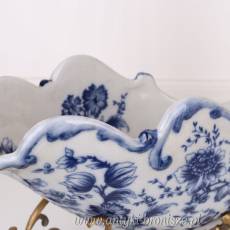 RYDWAN NA KOŁACH porcelana z brązem niebieska PATERA