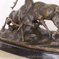 POTYCZKA JELENI duża -Figura z brązu rzeźba