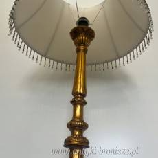 BAROKOWA LAMPA PODŁOGOWA rzeźbiona ZŁOTA zgarbna