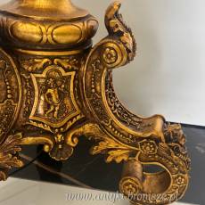 BAROKOWA LAMPA PODŁOGOWA rzeźbiona ZŁOTA zgarbna