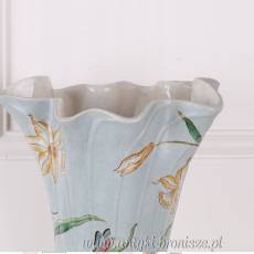 Duży WAZON 43cm Angielska porcelana z brązem