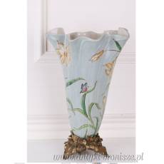 Duży WAZON 43cm Angielska porcelana z brązem