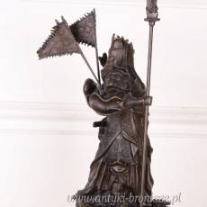 SAMURAI Z BRĄZU duży 50 cm SYGNOWANY