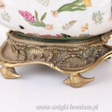 PATERA z ŁABĘDZIEM porcelana z brązem SYGNOWANA