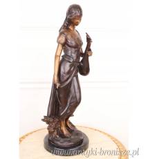 kobieta z lirą - DUŻA FIGURA Z BRĄZU