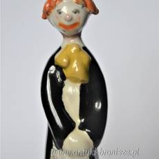 Klaun ceramiczny projekt Magdy Szemlér Węgry lata 70te wys.11cm