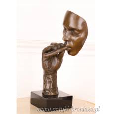 FIGURA - brąz na marmurze -Zamyślona twarz