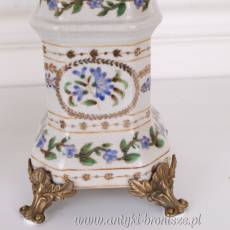ŚWIECZNIKI Z ANIOŁKAMI porcelana z brązem blue