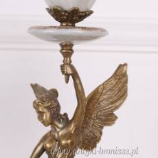 ŚWIECZNIKI Z ANIOŁKAMI porcelana z brązem blue