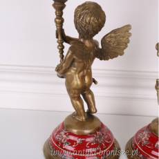 kielichy na aniołkach PORCELANA Z BRĄZEM red FLAKON