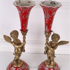 kielichy na aniołkach PORCELANA Z BRĄZEM red FLAKON
