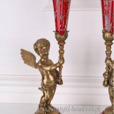 kielichy na aniołkach PORCELANA Z BRĄZEM red FLAKON
