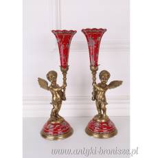 kielichy na aniołkach PORCELANA Z BRĄZEM red FLAKON
