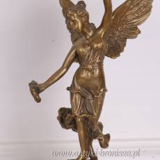 ŚWIECZNIKI CZERWONE Z ANIOŁKAMI porcelana z brązem
