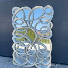 STYLOWE ZAWIJANE LUSTRO Srebrne 150X100 MODERN ART