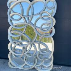 STYLOWE ZAWIJANE LUSTRO Srebrne 150X100 MODERN ART
