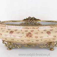 WAZA Patera PORCELANA Z BRĄZEM na owoce