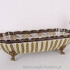 WANNO PATERA W PASKI porcelana z brązem