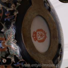 PATERA KARETA - porcelana + brąz ZAPRZĘG czarna
