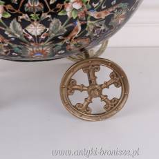 PATERA KARETA - porcelana + brąz ZAPRZĘG czarna