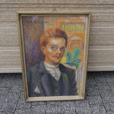 JÓZEF MEHOFFER - stara pastel - szyba
