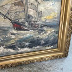 MORZA STATKI olej na płótnie