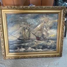 MORZA STATKI olej na płótnie