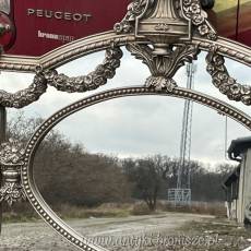 PAŁACOWE rzeźbione lustro ROKOKO srebrne poziom