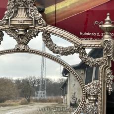 PAŁACOWE rzeźbione lustro ROKOKO srebrne poziom